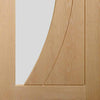 Double Sliding Door & Wall Track - Salerno Oak Doors - Clear Glass - Unfinished