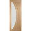 Four Sliding Doors and Frame Kit - Salerno Oak Door - Clear Glass - Prefinished