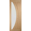Six Folding Doors & Frame Kit - Salerno Oak 3+3 - Clear Glass - Unfinished