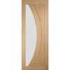 Salerno Oak Single Evokit Pocket Door - Clear Glass - Prefinished