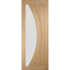Sirius Tubular Stainless Steel Sliding Track & Salerno Oak Double Door - Clear Glass - Prefinished