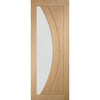 Designer style Salerno Oak Door with clear safety glass