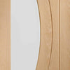 Double Sliding Door & Wall Track - Salerno Oak Doors - Clear Glass - Prefinished