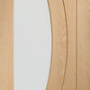 Salerno Oak Double Evokit Pocket Door Detail - Clear Glass