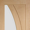 Double Sliding Door & Wall Track - Salerno Oak Doors - Clear Glass - Prefinished