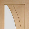 Six Folding Doors & Frame Kit - Salerno Oak 3+3 - Clear Glass - Unfinished
