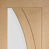 Bespoke Salerno Oak Glazed Single Frameless Pocket Door Detail - Prefinished