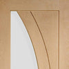 Bespoke Salerno Oak Glazed Double Frameless Pocket Door Detail - Prefinished