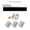 Tupai Rapido VersaLine Tobar Lever on Long Rose - Pearl Black Decorative Plate - Satin Chrome Handle Pack