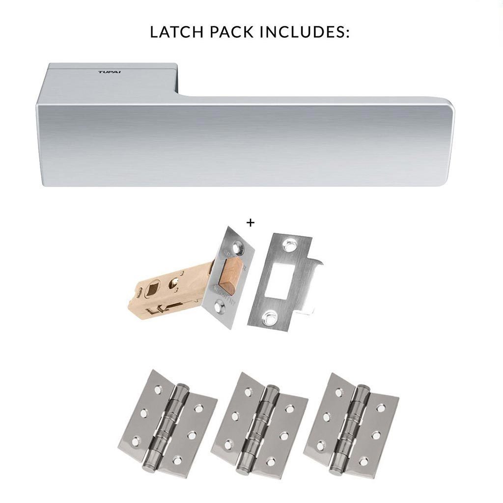 Tupai Rapido RetaLine Cartelle Designer Lever on Long Rose - Satin Chrome Handle Pack