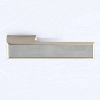 Image: Tupai Rapido VersaLine Tobar Lever on Long Rose - Satin Stainless Steel Decorative Plate - Pearl Nickel