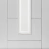 J B Kind Barbican White Primed Flush Door Pair - Etched Glass