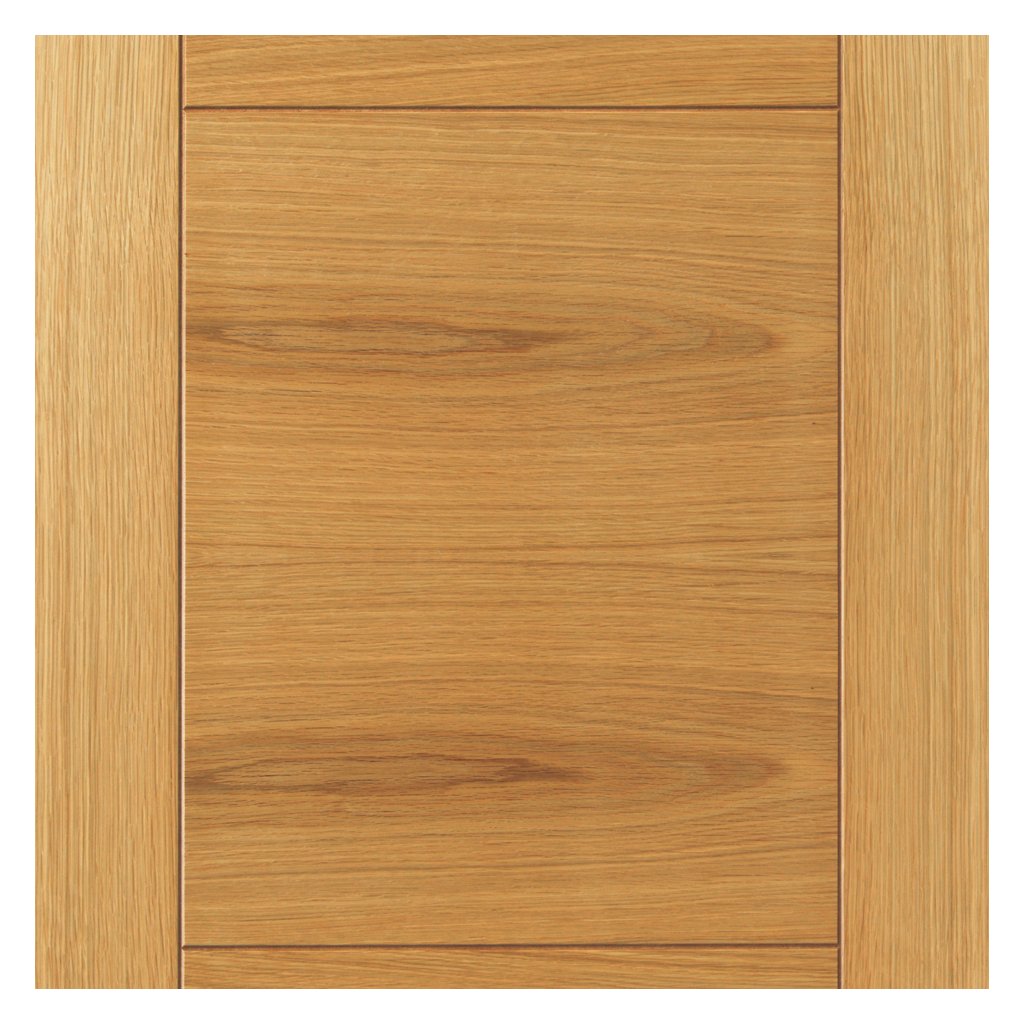 J B Kind Oak Contemporary Mistral Flush Fire Door - Decorative Grooves - 30 Minute Fire Rated - Prefinished