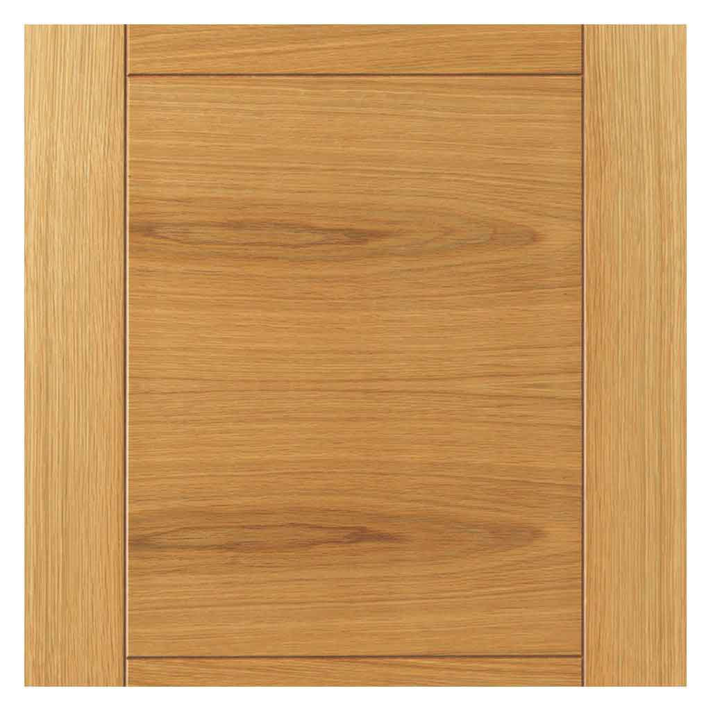Four Sliding Wardrobe Doors & Frame Kit - Mistral Flush Oak Door - Decor Grooves - Prefinished