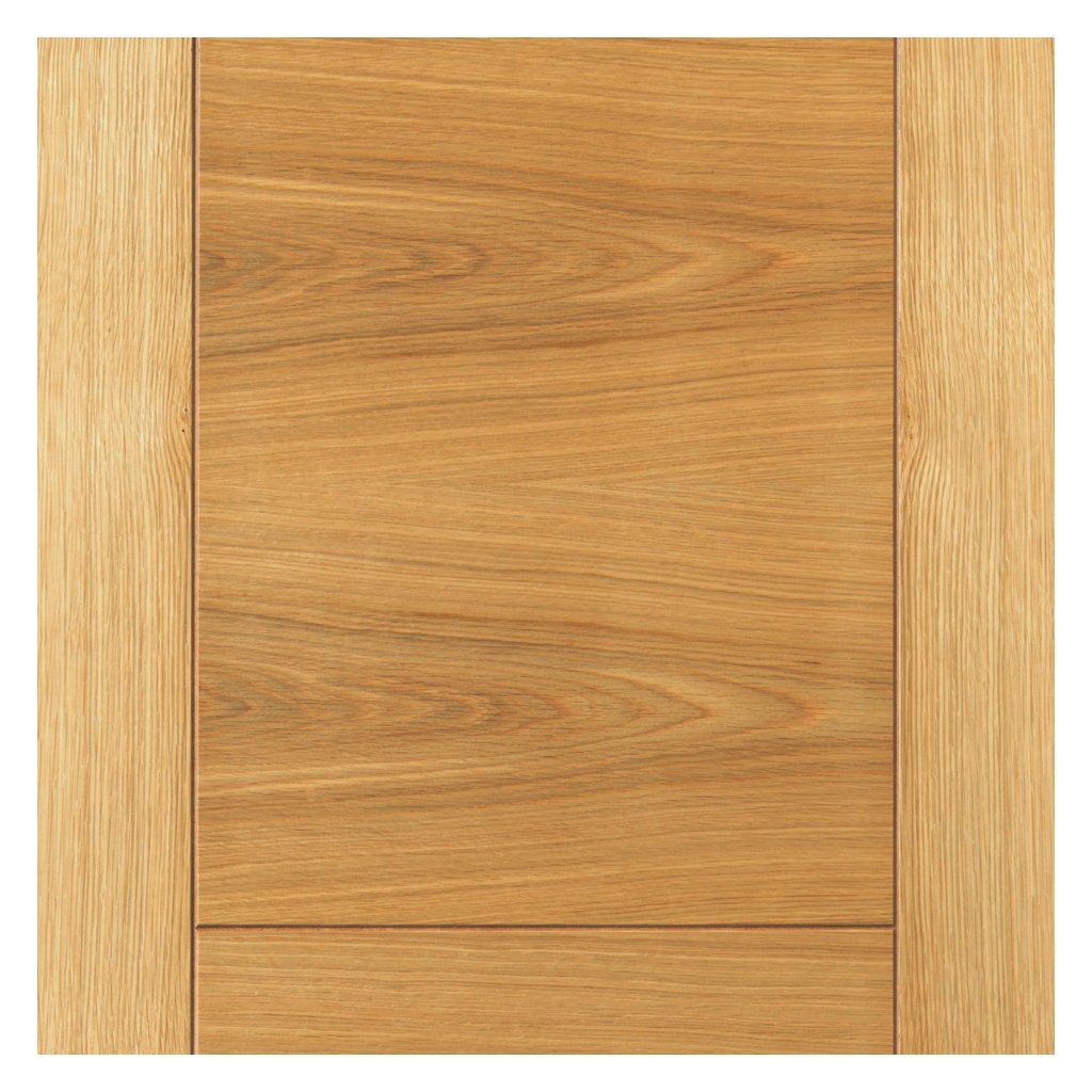 J B Kind Oak Contemporary Mistral Flush Fire Door - Decorative Grooves - 30 Minute Fire Rated - Prefinished