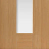 Double Sliding Door & Track - Axis Shaker Oak Doors - Clear Glass - Prefinished