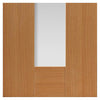 J B Kind Axis Oak Shaker Door Pair - Clear Glass - Prefinished