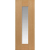 Double Sliding Door & Track - Axis Shaker Oak Doors - Clear Glass - Prefinished