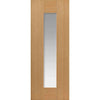 Double Sliding Door & Track - Axis Shaker Oak Doors - Clear Glass - Prefinished