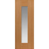 J B Kind Axis Oak Shaker Door Pair - Clear Glass - Prefinished