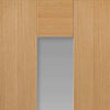 Double Sliding Door & Track - Axis Shaker Oak Doors - Clear Glass - Prefinished