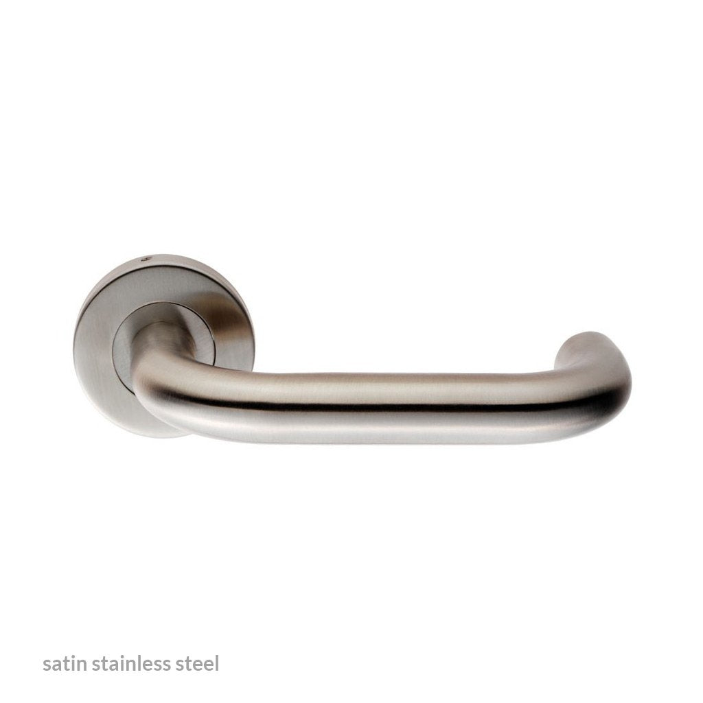 Steelworx CSL1190 Lever Latch Handles on Sprung Rose - 2 Finishes