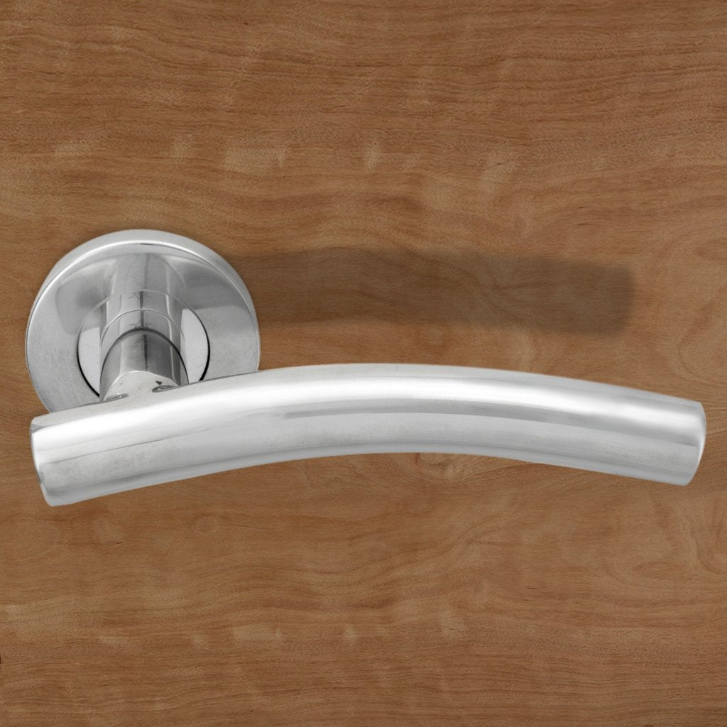 Steelworx CSL1193 Lever Latch Handles on Sprung Rose - 2 Finishes