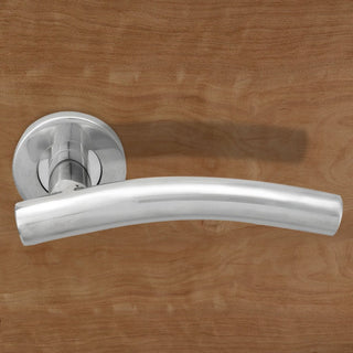 Image: Steelworx CSL1193 Lever Latch Handles on Sprung Rose - 2 Finishes