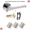 Three Pack Corsica Mediterranean Lever On Rose - Satin Nickel Handle