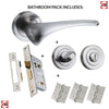 Marseille Mediterranean Bathroom Lever On Rose - Satin Nickel Handle Pack