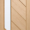 Monza Oak Single Evokit Pocket Door Detail Glazed - Frosted Glass