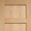 Two Folding Doors & Frame Kit - Contemporary 4 Panel Oak 2+0 - Unfinished