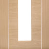 Forli Oak Flush Double Evokit Pocket Door Detail - Inlay & Clear Glass - Prefinished