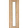 Simpli Door Set - Forli Oak Flush Door - Inlay & Clear Glass - Prefinished