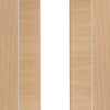 Forli Oak Flush Single Evokit Pocket Door Detail - Inlay & Clear Glass - Prefinished