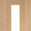 Bespoke Thruslide Forli Oak Glazed - 4 Sliding Doors and Frame Kit - Aluminium Inlay - Prefinished