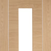 Simpli Door Set - Forli Oak Flush Door - Inlay & Clear Glass - Prefinished