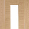 Forli Oak Flush Absolute Evokit Double Pocket Door - Inlay & Clear Glass - Prefinished