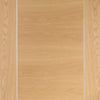 Bespoke Thrufold Forli Oak Flush Folding 3+2 Door - Aluminium Inlay - Prefinished