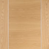 Bespoke Thrufold Forli Oak Flush Folding 3+2 Door - Aluminium Inlay - Prefinished