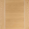 Three Sliding Wardrobe Doors & Frame Kit - Forli Oak Flush Door - Aluminium Inlay - Prefinished