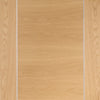 Bespoke Forli Oak Flush Double Pocket Door Detail - Aluminium Inlay - Prefinished