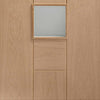 Bespoke Messina Oak Glazed Double Pocket Door Detail - Prefinished