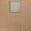 Messina Oak Single Evokit Pocket Door Detail - Clear Glass - Prefinished