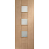 Messina Oak Internal Door Pair - Clear Glass - Prefinished