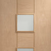 Messina Oak Double Evokit Pocket Door Detail - Clear Glass - Prefinished