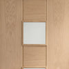 Bespoke Messina Oak Glazed Double Pocket Door Detail