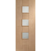 Top Mounted Black Sliding Track & Double Door - Messina Oak Doors - Clear Glass - Prefinished