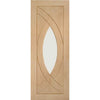 Bespoke Thruslide Treviso Oak Glazed - 3 Sliding Doors and Frame Kit - Prefinished