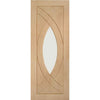Bespoke Treviso Oak Glazed Single Frameless Pocket Door Detail